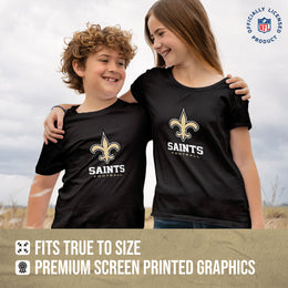 New Orleans Saints Youth NFL Ultimate Fan Logo Short Sleeve T-Shirt - Black