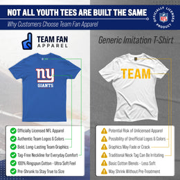 New York Giants Youth NFL Ultimate Fan Logo Short Sleeve T-Shirt - Royal