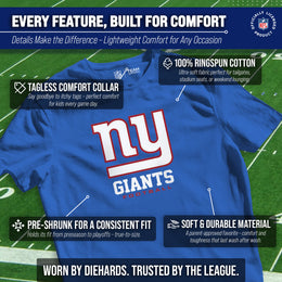 New York Giants Youth NFL Ultimate Fan Logo Short Sleeve T-Shirt - Royal