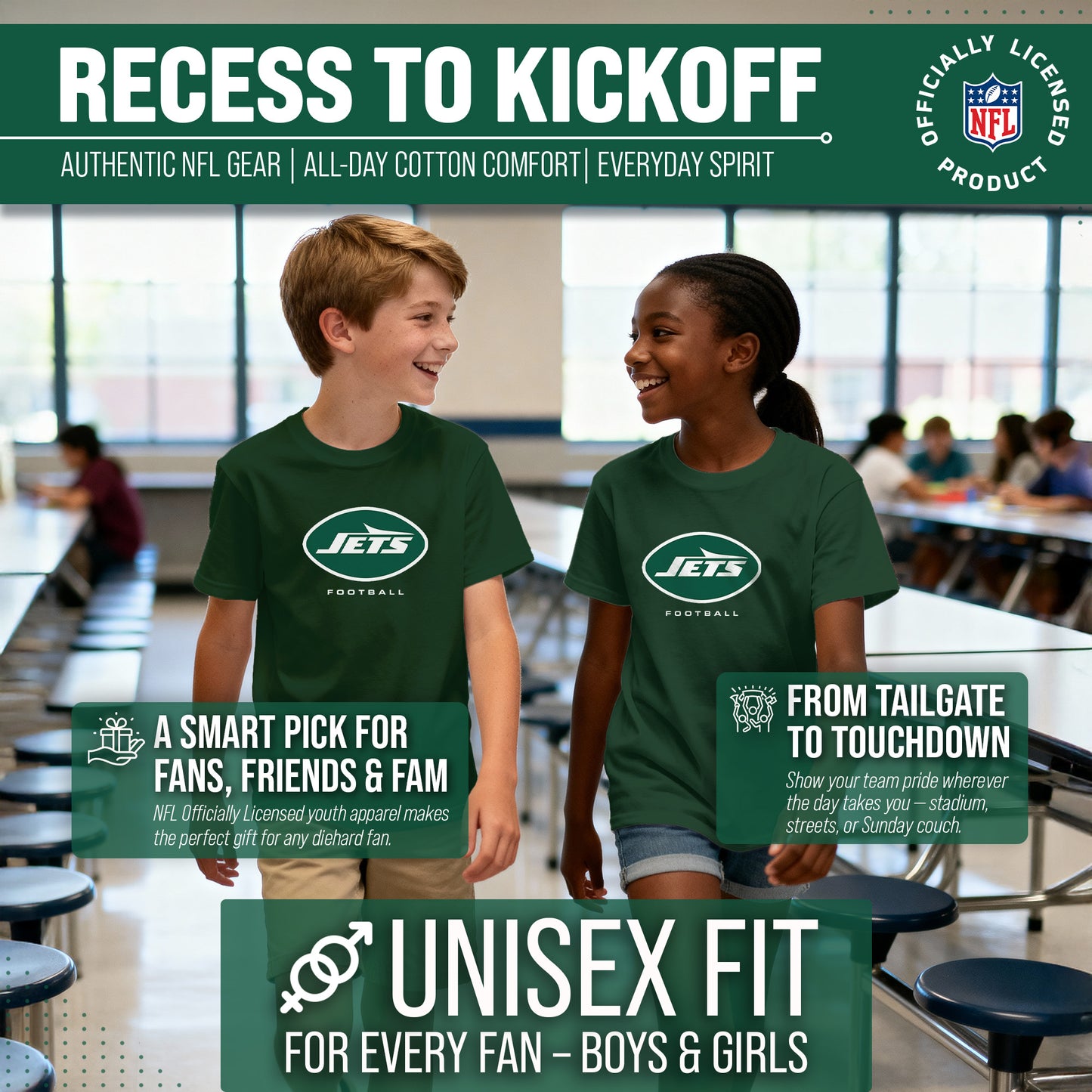 New York Jets Youth NFL Ultimate Fan Logo Short Sleeve T-Shirt - Green