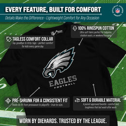 Philadelphia Eagles Youth NFL Ultimate Fan Logo Short Sleeve T-Shirt - Black
