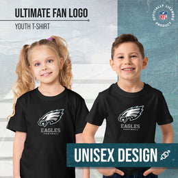 Philadelphia Eagles Youth NFL Ultimate Fan Logo Short Sleeve T-Shirt - Black