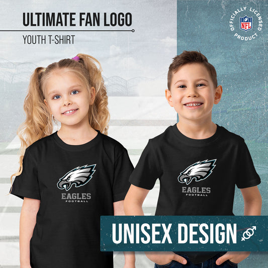 Philadelphia Eagles Youth NFL Ultimate Fan Logo Short Sleeve T-Shirt - Black