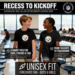 Pittsburgh Steelers Youth NFL Ultimate Fan Logo Short Sleeve T-Shirt - Black