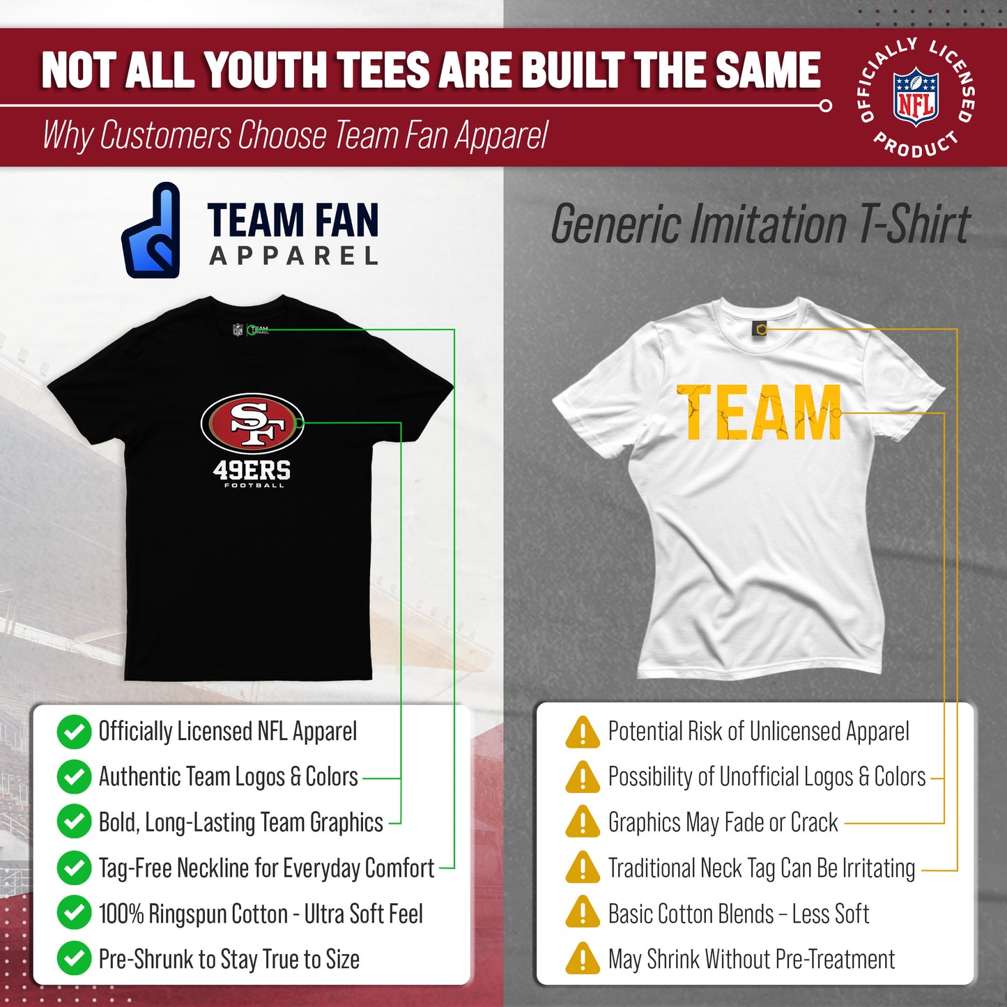 San Francisco 49ers Youth NFL Ultimate Fan Logo Short Sleeve T-Shirt - Black