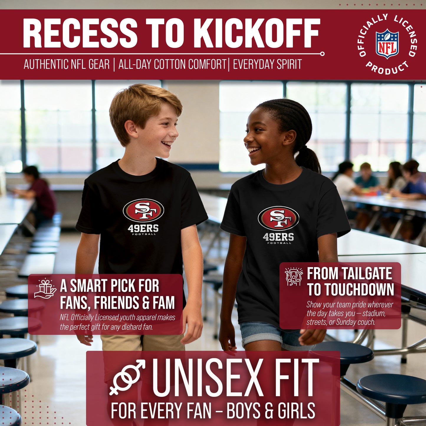 San Francisco 49ers Youth NFL Ultimate Fan Logo Short Sleeve T-Shirt - Black