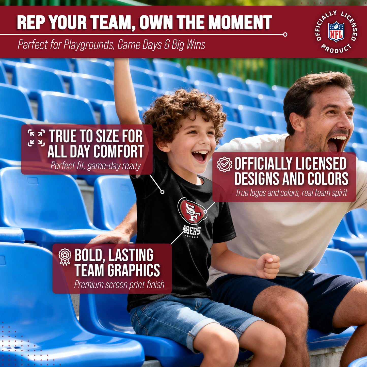 San Francisco 49ers Youth NFL Ultimate Fan Logo Short Sleeve T-Shirt - Black