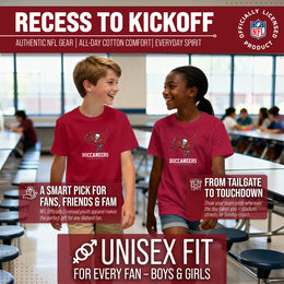 Tampa Bay Buccaneers Youth NFL Ultimate Fan Logo Short Sleeve T-Shirt - Cardinal