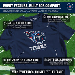 Tennessee Titans Youth NFL Ultimate Fan Logo Short Sleeve T-Shirt - Navy