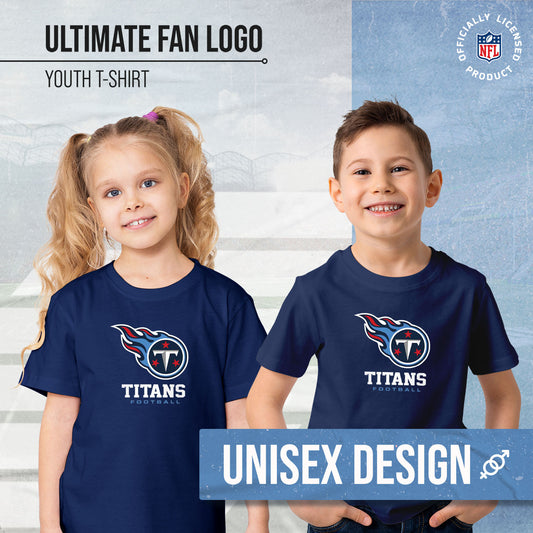 Tennessee Titans Youth NFL Ultimate Fan Logo Short Sleeve T-Shirt - Navy