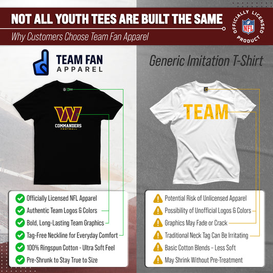 Washington Commanders Youth NFL Ultimate Fan Logo Short Sleeve T-Shirt - Black