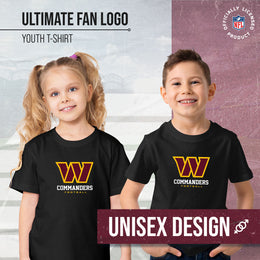 Washington Commanders Youth NFL Ultimate Fan Logo Short Sleeve T-Shirt - Black