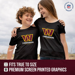Washington Commanders Youth NFL Ultimate Fan Logo Short Sleeve T-Shirt - Black