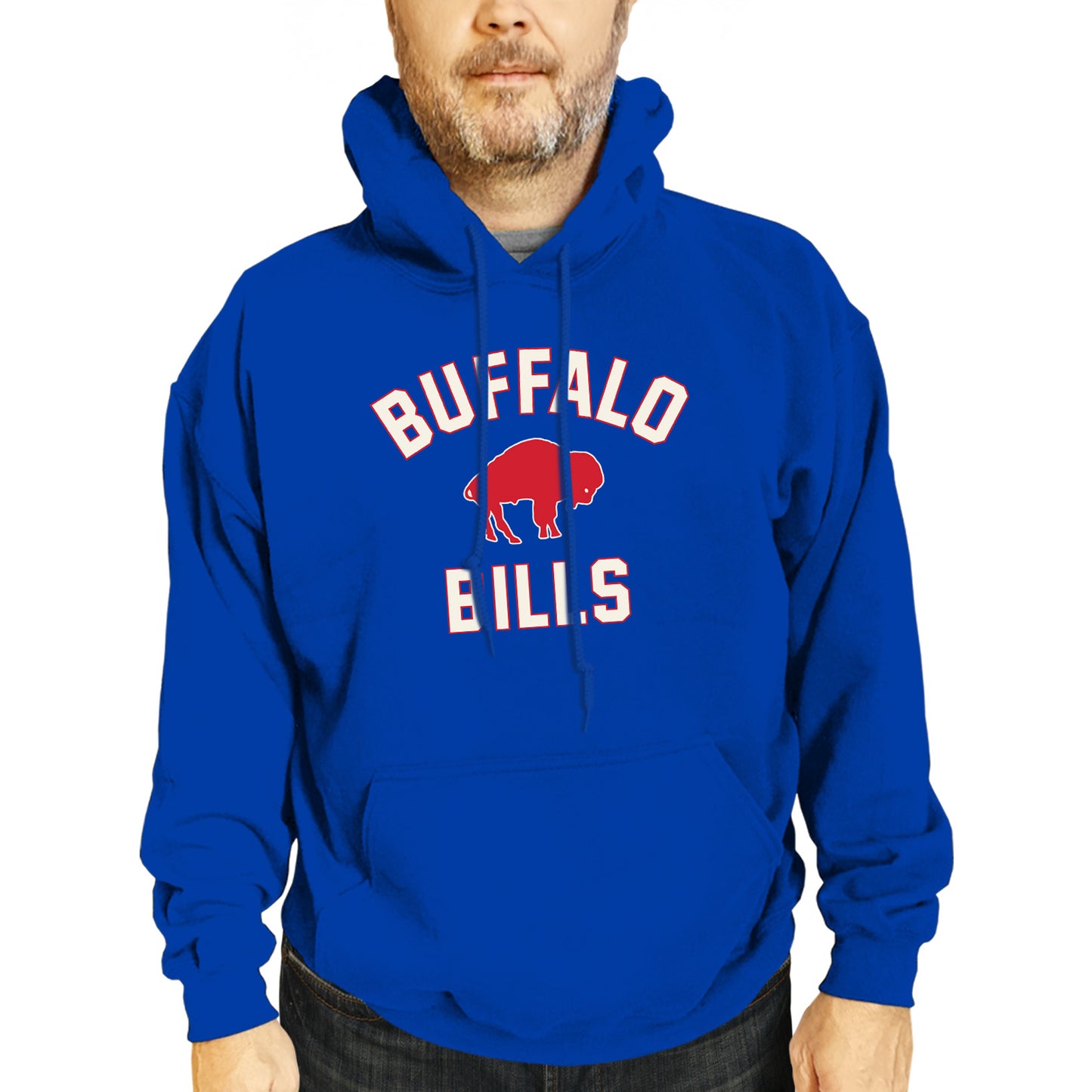 Buffalo Bills NFL Adult Unisex Retro Gameday Ultra Soft Fleece Hooded Sweatshirt - Royal