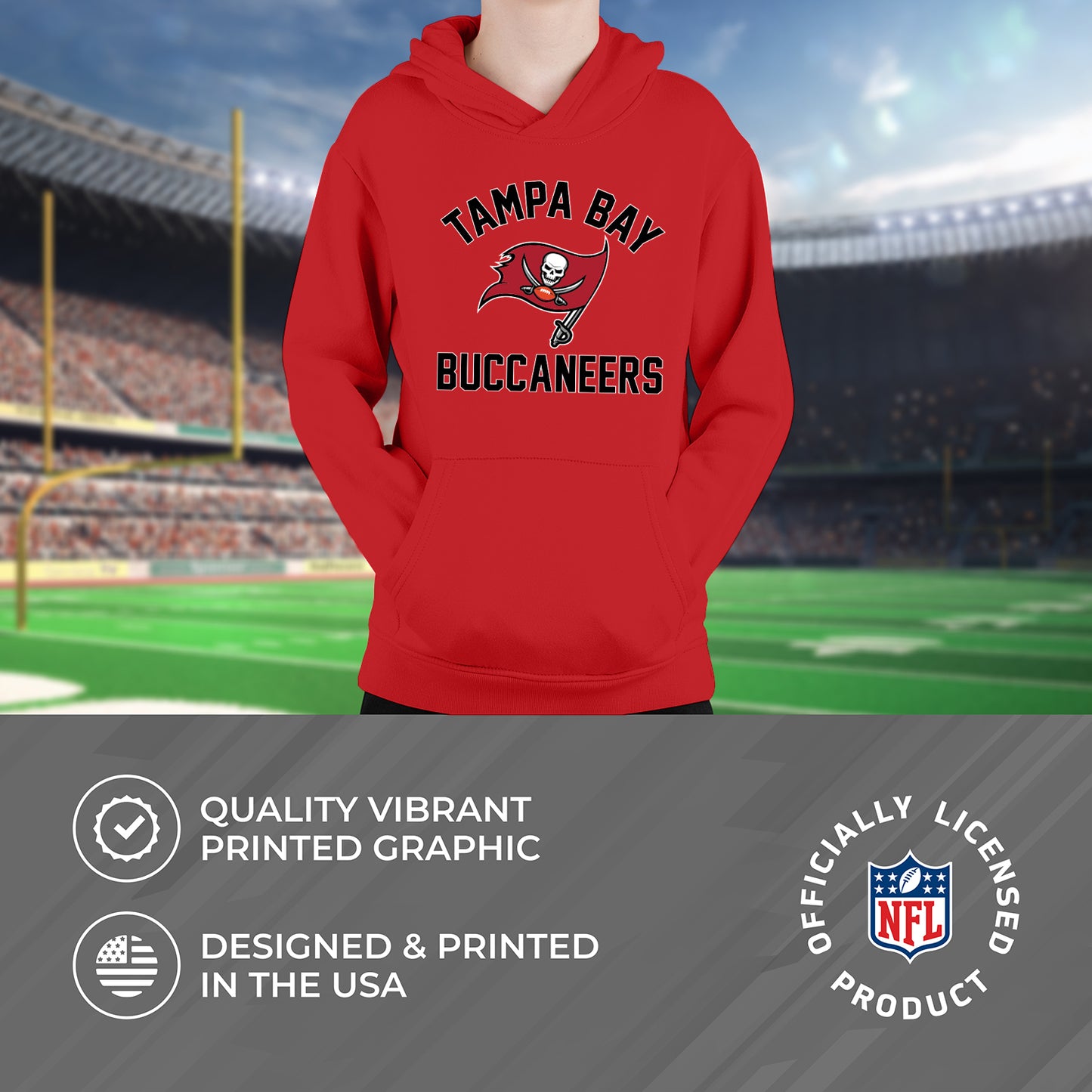 Tampa Bay Buccaneers NFL Youth Gameday Hooded Sweatshirt - Red