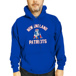 New England Patriots NFL Adult Unisex Retro Gameday Ultra Soft Fleece Hooded Sweatshirt - Royal