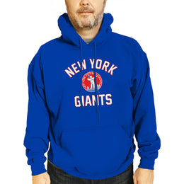 New York Giants NFL Adult Unisex Retro Gameday Ultra Soft Fleece Hooded Sweatshirt - Royal