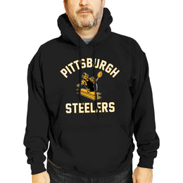 Pittsburgh Steelers NFL Adult Unisex Retro Gameday Ultra Soft Fleece Hooded Sweatshirt - Black