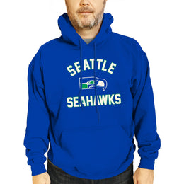 Seattle Seahawks NFL Adult Unisex Retro Gameday Ultra Soft Fleece Hooded Sweatshirt - Royal