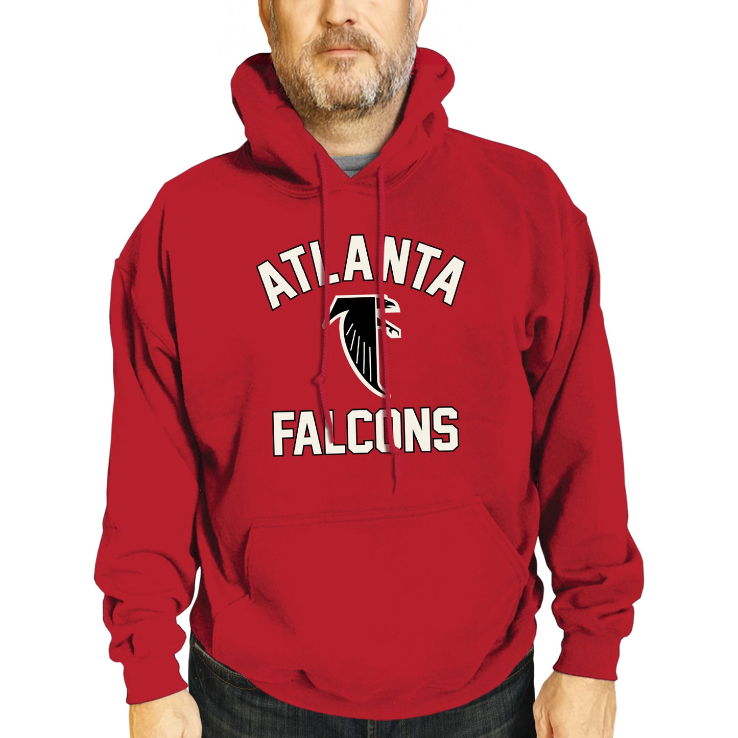 Atlanta Falcons NFL Adult Unisex Retro Gameday Ultra Soft Fleece Hooded Sweatshirt - Red