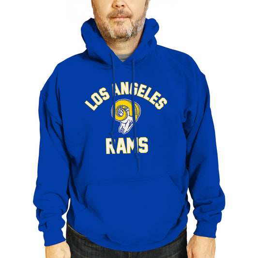 Los Angeles Rams NFL Adult Unisex Retro Gameday Ultra Soft Fleece Hooded Sweatshirt - Royal