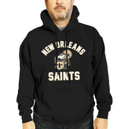 New Orleans Saints NFL Adult Unisex Retro Gameday Ultra Soft Fleece Hooded Sweatshirt - Black