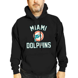 Miami Dolphins NFL Adult Unisex Retro Gameday Ultra Soft Fleece Hooded Sweatshirt - Black