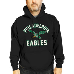Philadelphia Eagles NFL Adult Unisex Retro Gameday Ultra Soft Fleece Hooded Sweatshirt - Black