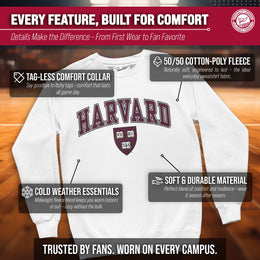 Harvard Crimson Adult Arch & Logo Soft Style Gameday Crewneck Sweatshirt - White
