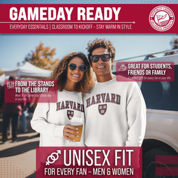 Harvard Crimson Adult Arch & Logo Soft Style Gameday Crewneck Sweatshirt - White