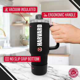 Harvard Crimson College & University 40 oz Travel Tumbler With Handle - Black