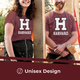 Harvard Crimson Adult MVP Heathered Cotton Blend T-Shirt - Maroon