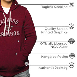 Harvard Crimson Adult University Hoodie - Crimson