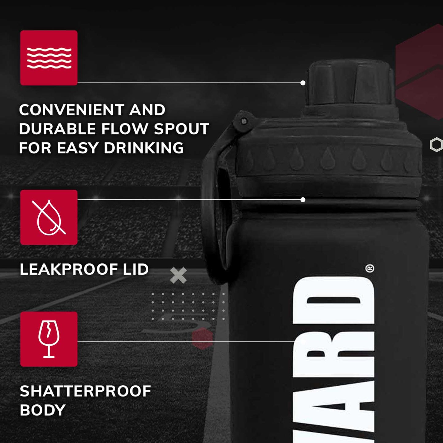 Harvard Crimson NCAA Stainless Steel Water Bottle - Black
