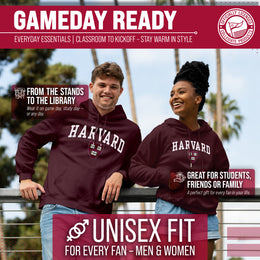Harvard Crimson Campus Colors Adult Arch & Logo Soft Style Gameday Hooded Sweatshirt  - Maroon