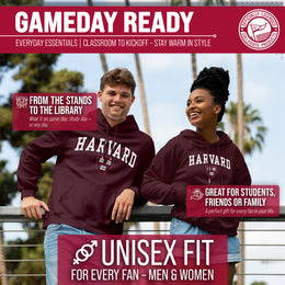 Harvard Crimson Campus Colors Adult Arch & Logo Soft Style Gameday Hooded Sweatshirt  - Maroon