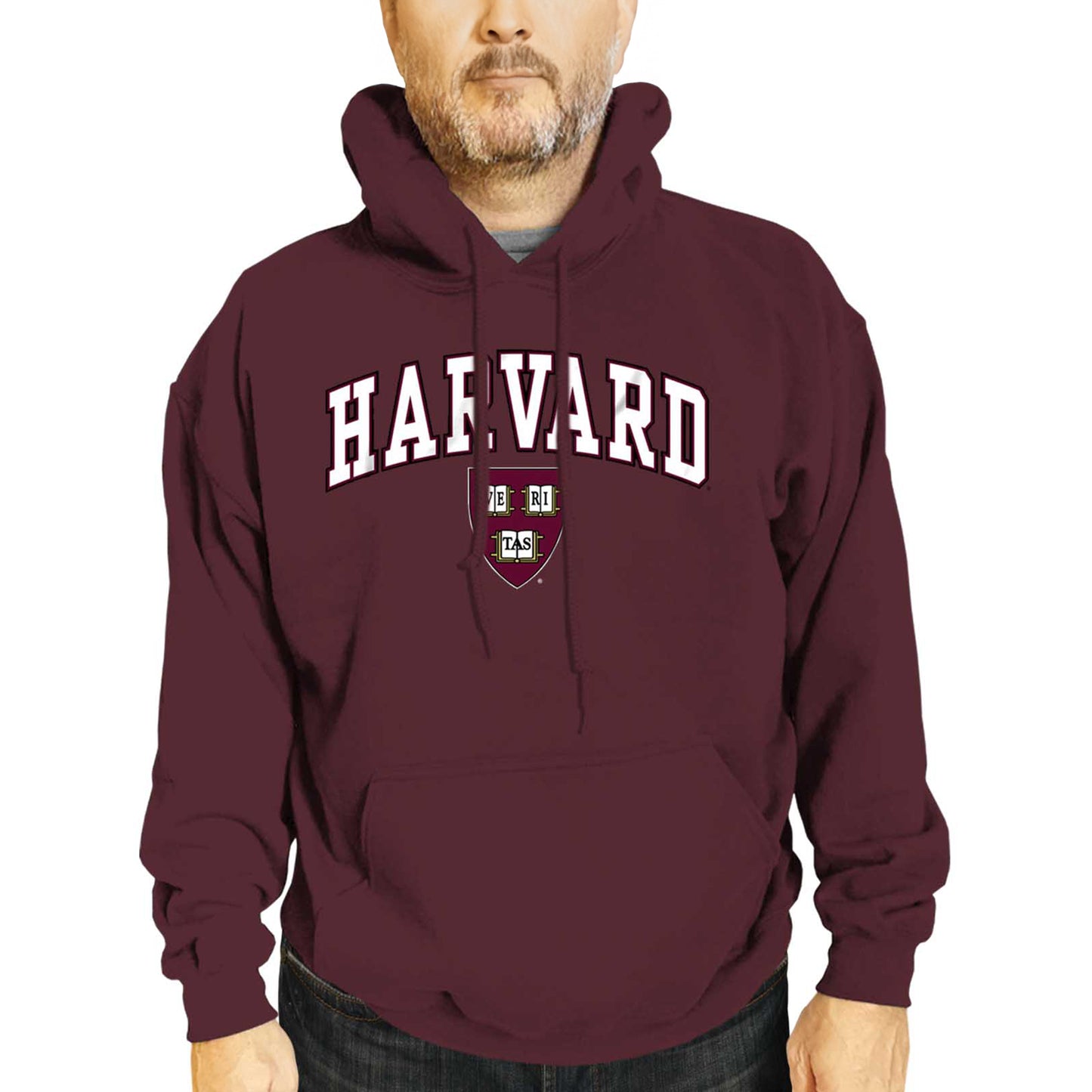 Harvard Crimson Campus Colors Adult Arch & Logo Soft Style Gameday Hooded Sweatshirt  - Maroon