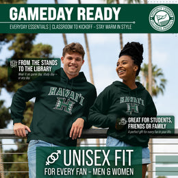Hawaii Rainbow Warriors Adult Arch & Logo Soft Style Gameday Hooded Sweatshirt - Green