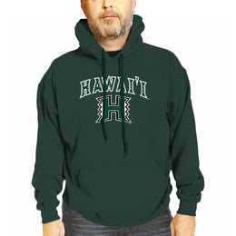 Hawaii Rainbow Warriors Adult Arch & Logo Soft Style Gameday Hooded Sweatshirt - Green