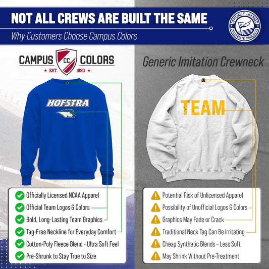 Hofstra Pride Adult Arch & Logo Soft Style Gameday Crewneck Sweatshirt - Royal