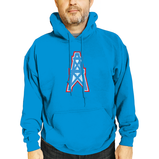 Houston Oilers NFL Adult Unisex Modern Throwback Ultra Soft Fleece Hooded Sweatshirt - Light Blue