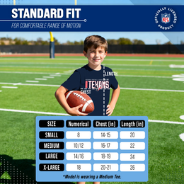 Houston Texans NFL Youth Modern Endzone Football T-Shirt Unisex Tag Free Comfortable - Navy