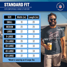 Houston Texans NFL Adult Distressed Helmet Tag-Less T-Shirt - Navy Heather