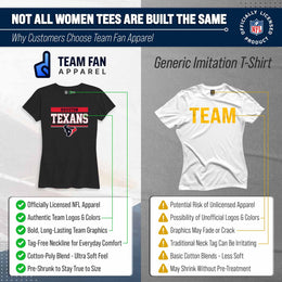 Houston Texans NFL Women's Team Block Charcoal Tagless T-Shirt - Charcoal