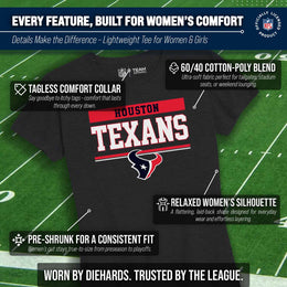 Houston Texans NFL Women's Team Block Charcoal Tagless T-Shirt - Charcoal