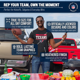 Houston Texans NFL Adult Team Block Tagless T-Shirt - Charcoal