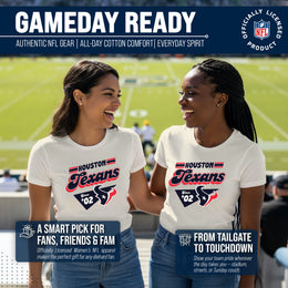 Houston Texans NFL Womens Vintage Charm Tag-Less Soft T-Shirt - Birch