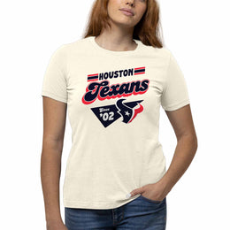 Houston Texans NFL Womens Vintage Charm Tag-Less Soft T-Shirt - Birch
