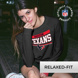 Houston Texans NFL Womens Charcoal Crew Neck Football Apparel - Charcoal