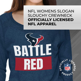 Houston Texans NFL Womens Team Slogan Crew Neck - Navy